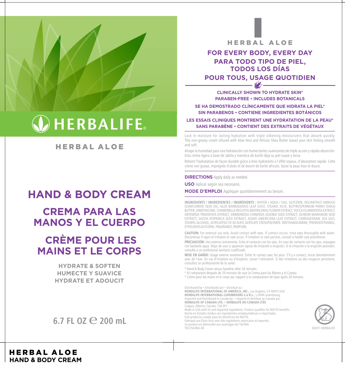 Herbal Aloe Hand And Body Cream